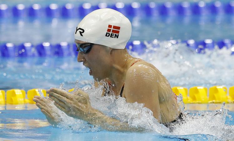 Guld. Rikke Møller Pedersen i vandet i London. 