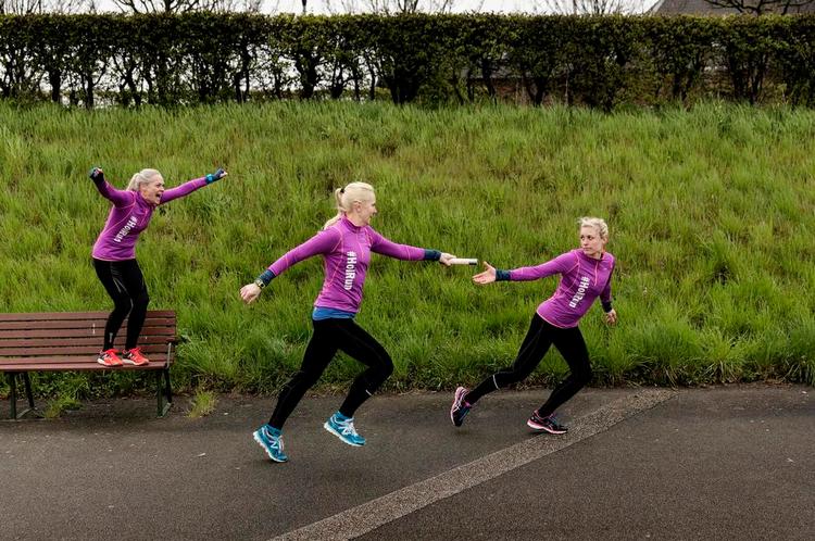 løbetrio. Mette Katrine Wallin, Maj-Britt Petersen og Susan Mortensen deltog i stafetløbet Coprun ved Langelinie i København for en måned siden. Foto: PETER HOVE OLESEN 
