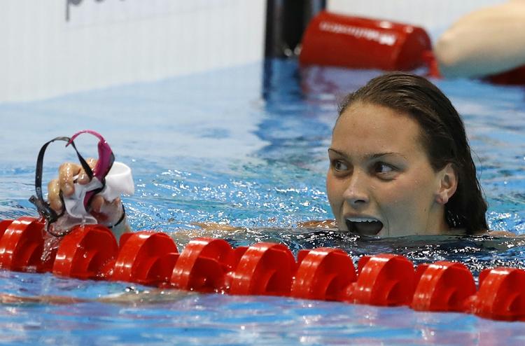Sølv. Mie Ø. Nielsen blev nummer 2 i 50 meter rygcrawl. 