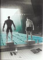 Klar. I novellen 'Liga' er vi en tur i svømmehallen. Mads Themberg står for den isnende illustration. Illustration: Fra bogen. 