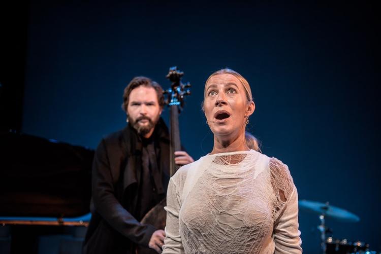 Dansejæger. En saxofonist, en jazzduo (kontrabas og trommesæt), en sopransangerinde, en pianist og en slagtøjsspiller er med i forestillingen. 