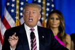Sejrstale. Donald Trump holdt sig til manuskriptet i nat. 
