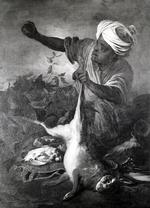 Omdøbt. 'En afrikaner med jagttrofæer af Johann Georg de Hamilton' (udsnit). Foto: SMK 