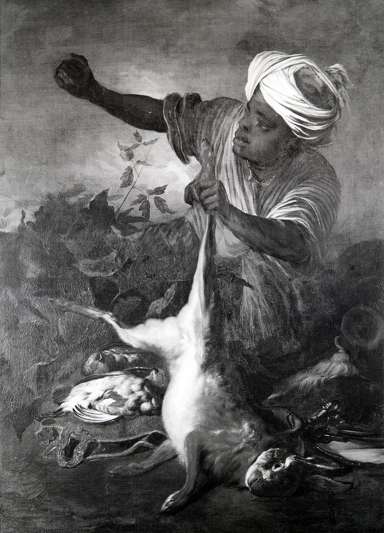 Omdøbt. 'En afrikaner med jagttrofæer af Johann Georg de Hamilton' (udsnit). Foto: SMK 