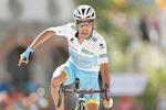 Vinder. Fabio Aru kørte først over målstregen på dagens etape. 