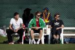 Afslapning. En afslappet Daniel Agger ses her i selskab med bl.a. Nicklas Bendtner under en showkamp ved VM i Sydafrika i 2010. 
