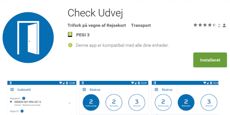 CHECKUD. Den nye app, som den ser ud for eksempel i Google Play. 