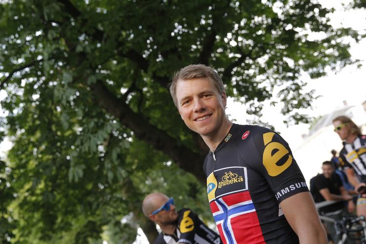 Sejr. Edvald Boasson Hagen var hurtigst på stregen. 