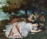 Ah. Maleriet 'Demoiselles du bord de la Seine' af Gustave Coubet viser to kvinder, der hverken er dovne eller har for meget tid. De lader blot magien indfinde sig. 