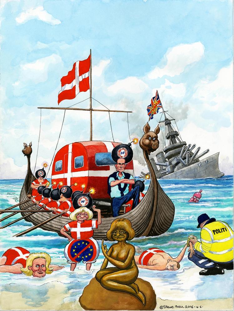 FORSIDE. Den britiske karikaturtegner Steve Bell pryder forsiden på Politikens folkemødetillæg. 