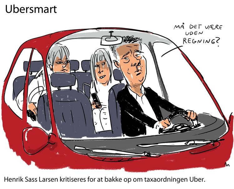 Ubersmart. Legalisering mod skatteoplysninger. Tegning: Mette Dreyer 
