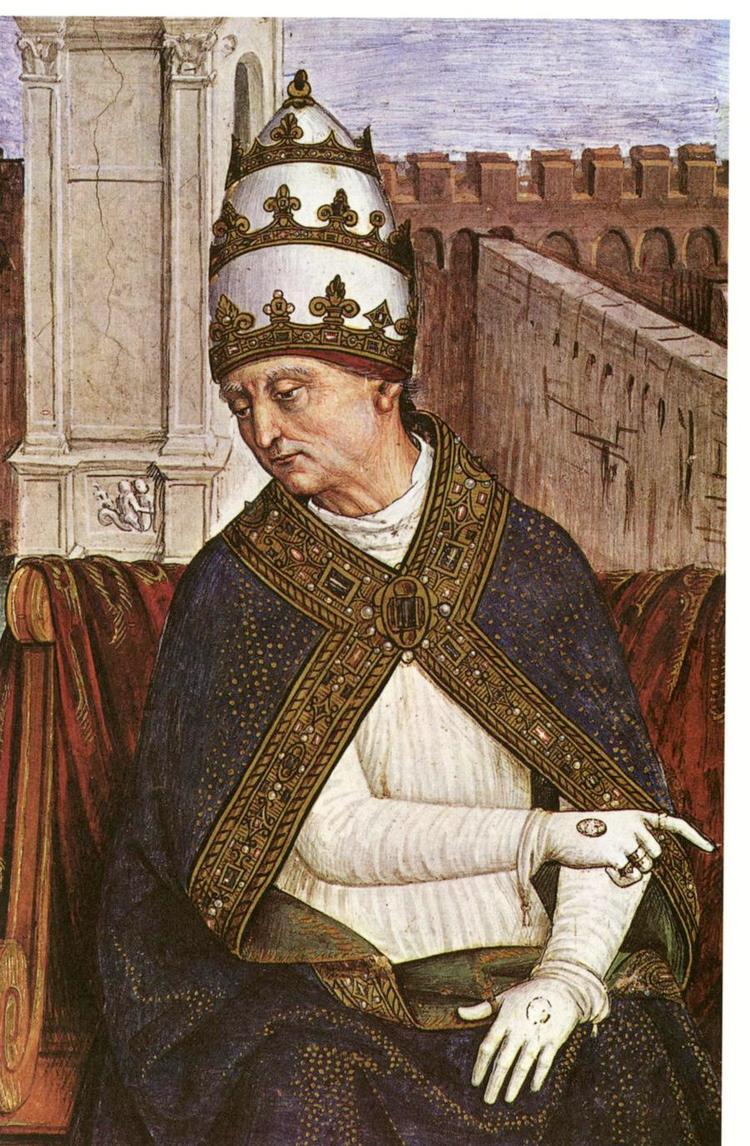 KORSFARER. Silvius Piccolomini var blandt de humanister, der så tyrkerne som en trussel mod civilisationen. Han blev senere udnævnt til Pave Pius II og mistede livet på vej ud på et korstog. Illustration fra bogen 