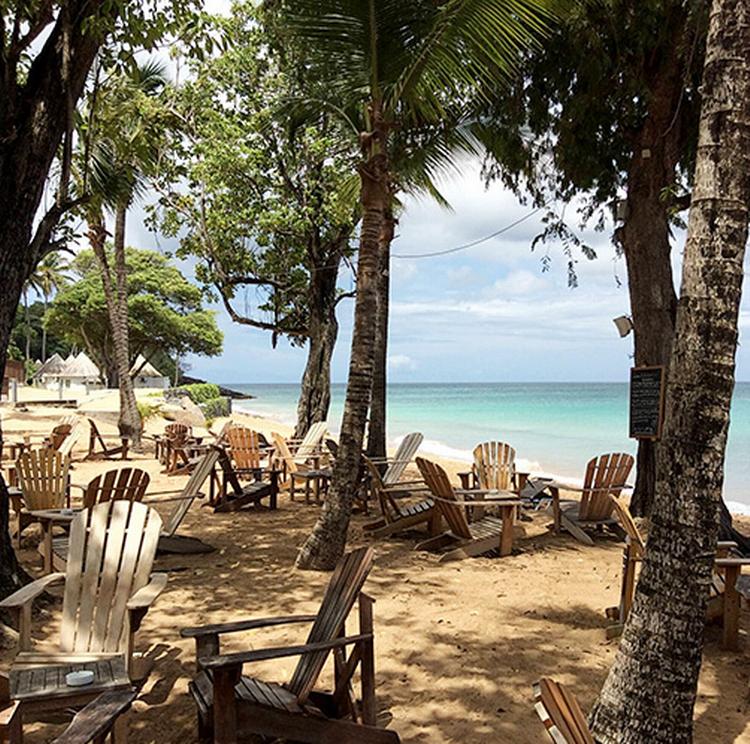 GUADELOUPE. I Caribien findes denne perle af en strandbar i palmernes skygge på Fort Royal. 