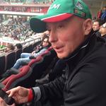 fan. Igor Lebedev til fodbold med sit favorithold fra barnsben, Lokomotiv Moskva. 