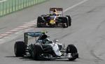 Hurtig. Nico Rosberg tog teten straks fra start og vandt i Baku. 