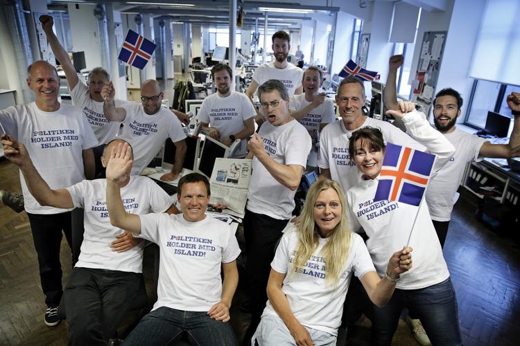 Støtte. Politikens redaktion holder med Island under EM-slutrunden. 