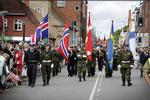 PROCESSION. 6. juli går orkestrene først i sørgemarch og slår senere over i sejrsmarch. 