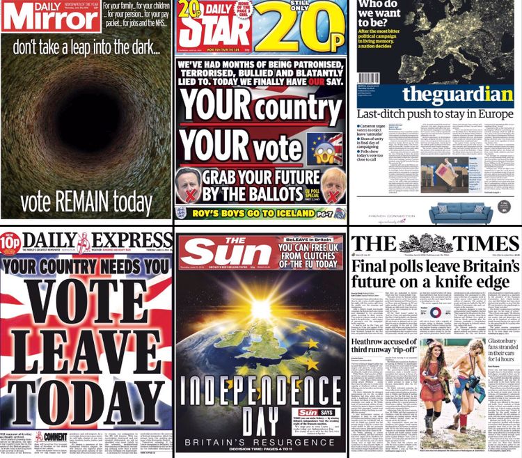Kamp. Her er et udvalg af dagens britiske aviser. 