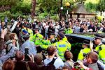 Protest. Demonstranter i det 'Remain'-indstillede London har i flere dage demonstreret foran Boris Johnsons hjem, hvor de blandt andet råber 'forræder'. 