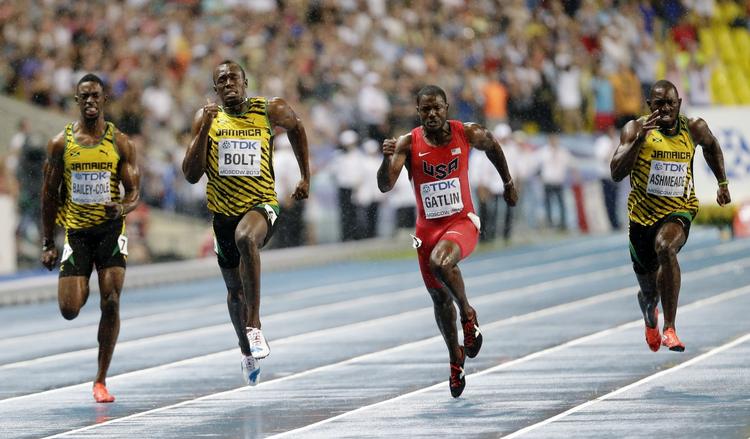 FINALIST. Ved VM i atletik 2013 på Luzhniki Stadion i Moskva blev Kemar Bailey-Cole (tv.) nr. 4 i 100 meter-finalen bag Usain Bolt, Justin Gatlin og Nesta Carter. 