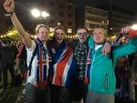 Fest. Pálmi Thormodsson, Haukur Thor Gudjonson, Starri Fridriksson og Haubits Steinn Helgason jubler efter sejren. 
