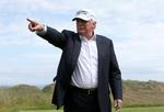 GOLF. Donald Trump på sit golfresort i weekenden til et pressemøde om Brexit. 