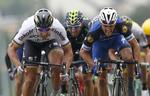 stærk. Peter Sagan (tv) klarede både stigningen og spurten. Men slovakken var usikker på, om spurten gjaldt etapesejren. 