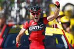 Vinder. Greg van Avermaet vandt både dagens etape og den gule førertrøje. 