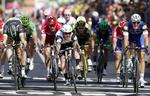 AFGØRELSEN. Med dagens etapesejr overtog Mark Cavendish føringen i pointkonkurrencen og kører videre i den grønne trøje. 