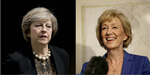 KAMPVALG. Theresa May (tv) og Andrea Leadsom (th) skal kæmpe mod hinanden om at blive ny premierminister.. 