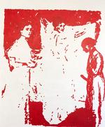 halvlummert. Edvard Munch var indlagt på en psykiatrisk klinik på Frederiksberg, hvor han både malede og foretog fotografiske eksperimenter med sig selv og plejepersonalet som modeller. Det er blandt andet disse halvlumre fotos, der danner basis for de to kunstnere Andrea Fourchy og Sergej Jensens udstilling 'Munch in Denmark', der for tiden kan ses på Avlskarl Galleri. 'From the City of Free Love', 2016 (foto). Illustration: Andrea Fourchy og Sergej Jensen 