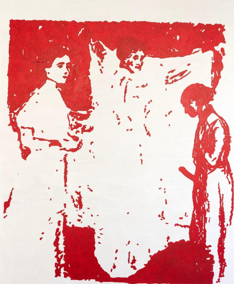 halvlummert. Edvard Munch var indlagt på en psykiatrisk klinik på Frederiksberg, hvor han både malede og foretog fotografiske eksperimenter med sig selv og plejepersonalet som modeller. Det er blandt andet disse halvlumre fotos, der danner basis for de to kunstnere Andrea Fourchy og Sergej Jensens udstilling 'Munch in Denmark', der for tiden kan ses på Avlskarl Galleri. 'From the City of Free Love', 2016 (foto). Illustration: Andrea Fourchy og Sergej Jensen 