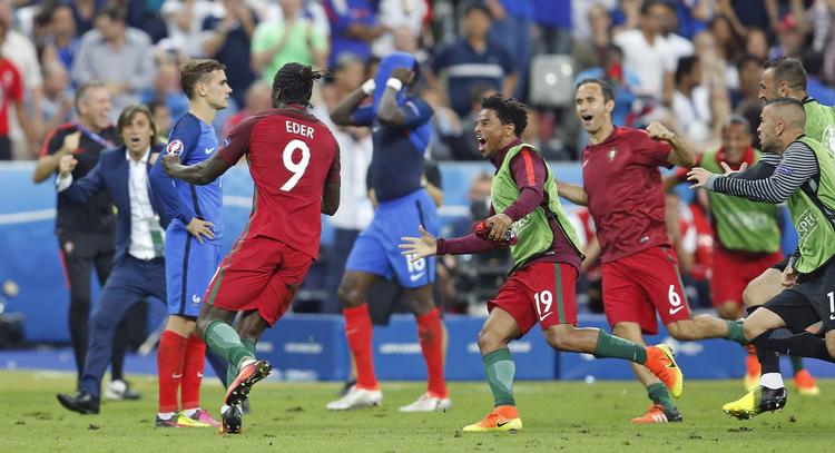 1-0. Efter fransk dominans slog Eder til med et langskud, da der manglede 10 minutter af EM-finalens forlængede spilletid. 