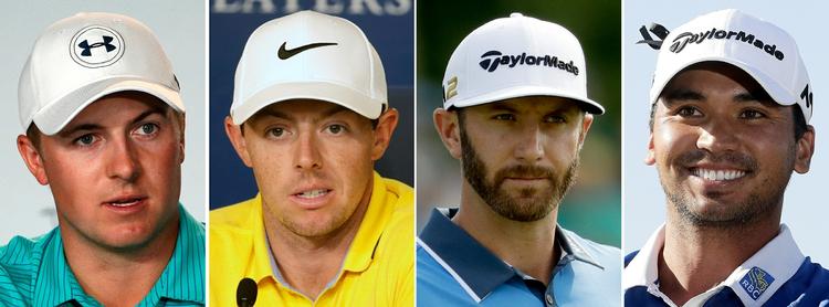 AFBUD. De fire bedste fra verdensranglisten, som den ser ud nu, har meldt fra til OL (fra venstre): Jordan Spieth, Rory McIlroy, Duston Johnson og Jason Day 