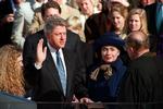 Hillary Clinton stod ved sin mands side, da Bill Clinton blev indsat som præsident den 20. januar 1993. 