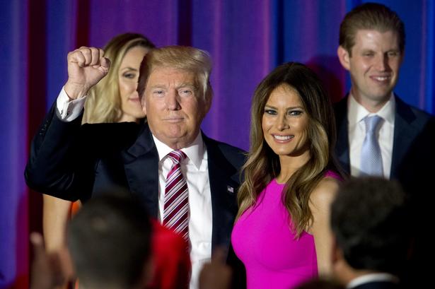 Donald Trump og hans kone Melania ved en pressekonference i Trump National Golf Club Westchester i Briarcliff Manor. 7 juni 2016. 
