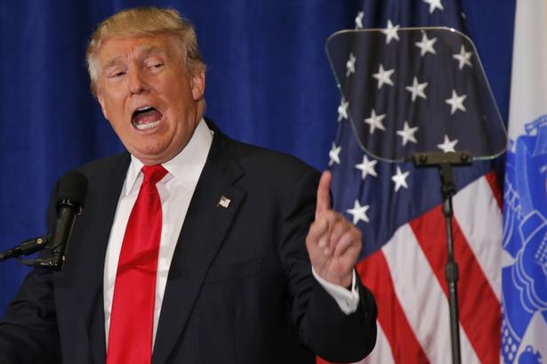 Republikanst præsidentkandidat Donald Trump taler ved et vælgermøde i Virginia 11. Juli 2016. 