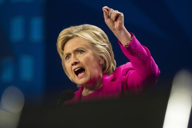 Præsidentkandidat Hillary Clinton taler i Washington i 2016. 
