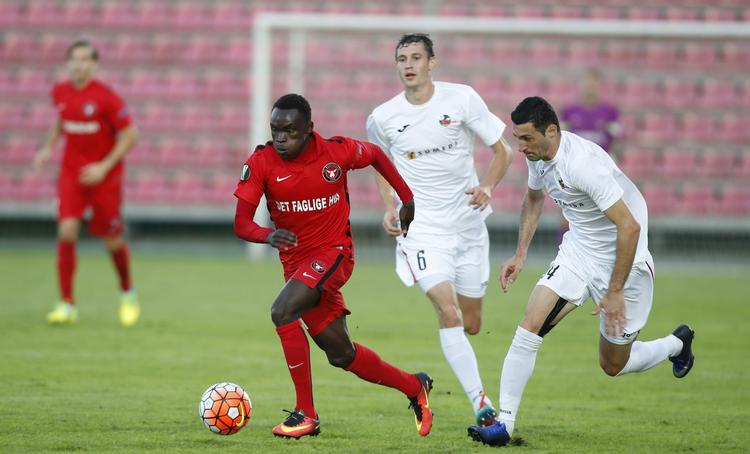 TOPFORM. Pione Sisto scorede to gange og lagde også op til mål, da FCM tog imod Vaduz fra Liechtenstein. 