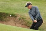 FIGHTER. På 6. hul lå Søren Kjeldsen i en greenbunker, men han kom op og i hul for den anden af dagens fire birdies. 