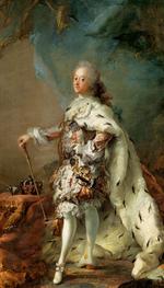Hofmaler. 300 rigsdaler om året fik Carl Gustaf Pilo for at være hofmaler ved Frederik V's hof. Med til jobbet hørte naturligvis at afbilde den 'Allernaadigste Konge', som Pilo kaldte Frederik, der her ses i sin salvingsdragt. Maleriet er fra Statens Museum for Kunst. 