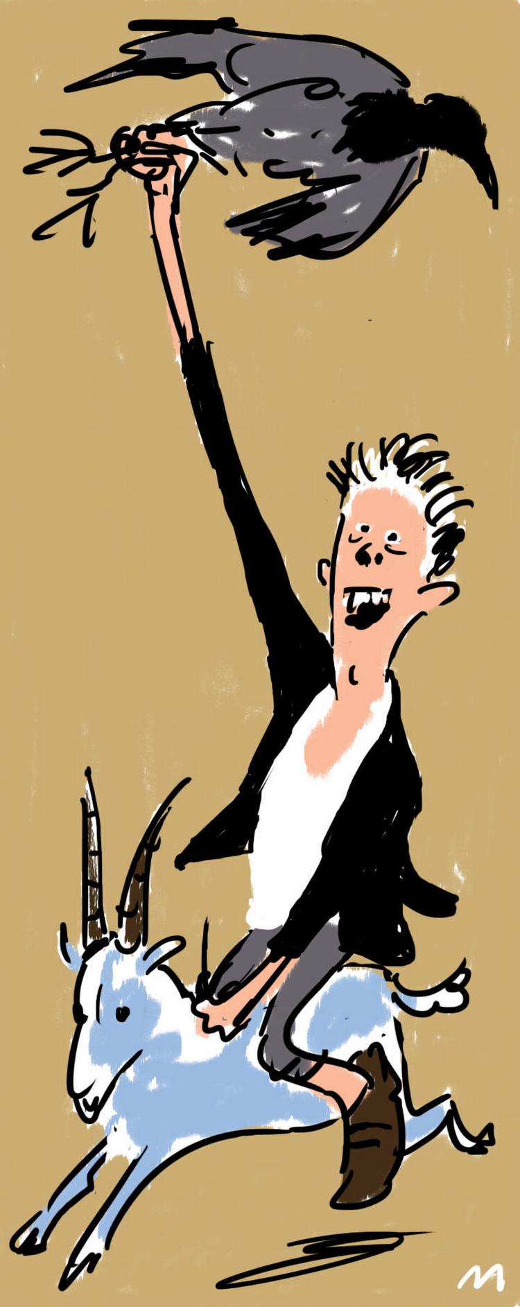 Hans. En improvisationens mester og foregangsmand for dem, der ikke ser grund til at studere. Tegning: Mette Dreyer. 