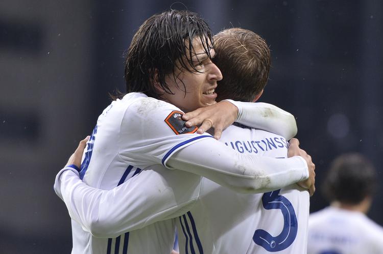 Jubel. Federico Santander øgede til 2-0 i midten af 1. halvleg. 