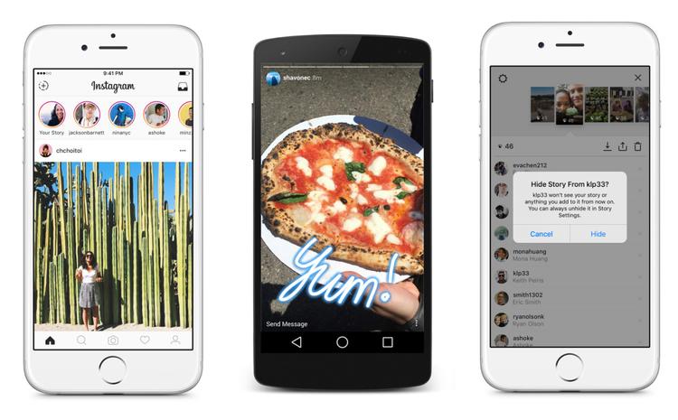 EFTERABER. Den nye 'Stories'-funktion, der er på vej til Instagram-app'en, er en næsten tro kopi af den tilsvarende funktion hos Snapchat. 