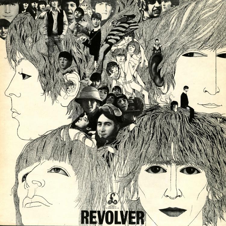 Berømt. Coveret til 'Revolver' er tegnet af The Beatles' tyske ven Klaus Voormann, som de lærte at kende i Hamburg. I 1967 vandt han en grammy for bedste albumcover. Tegning: Klaus Voormann 