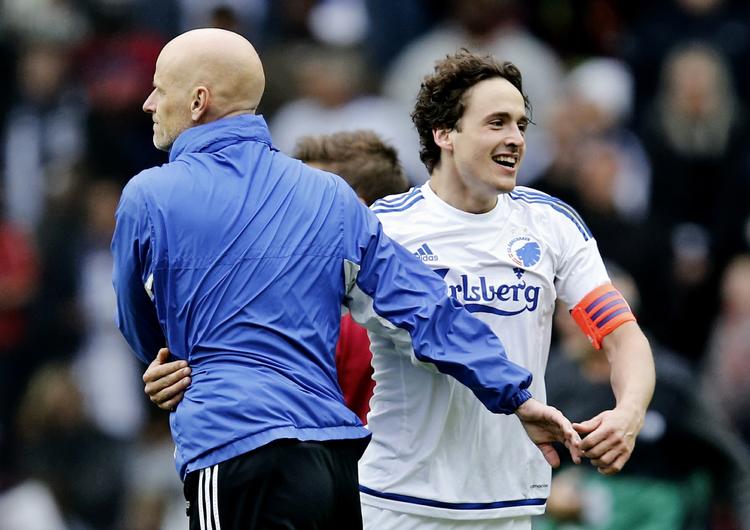 Modstand. Ståle Solbakken og Thomas Delaney kan se frem til en hård modstander i den afgørende kvalifikationskamp om at spille med i gruppespillet i Champions League. 