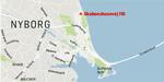 Afspærret. Politiet afspærrede i dag området omkring et asylcenter i Nyborg, efter en person havde truet med at sprænge sig selv i luften. Grafik: Mads Pedersen 