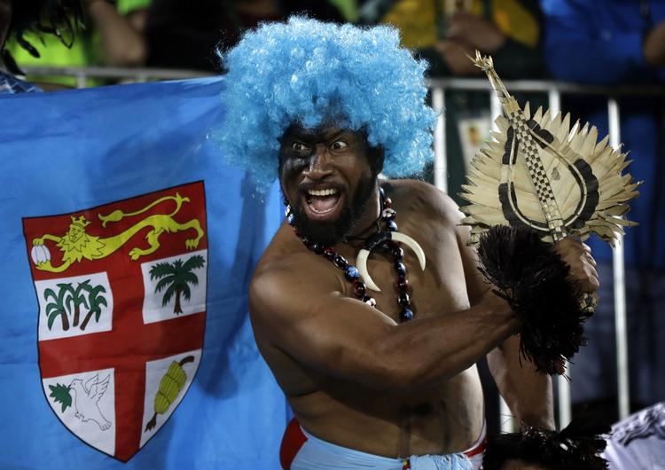 GULD. Rugbyturneringen har været et på mange måder farverigt indslag ved OL. Her er der dog tale om en fan. 