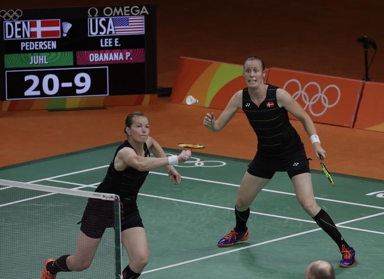 KONTORDAG. Christinna Pedersen og Kamilla Rytter Juhl behøvede ikke at anstrenge sig for at slå det amerikanske doublepar. 