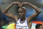 Mobot. Mo Farah lavede sin signatur-sejrspositur efter guldet på 10.000 meter. 
